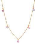 Girls Crew Love Notes Cubic Zirconia Heart Station Necklace