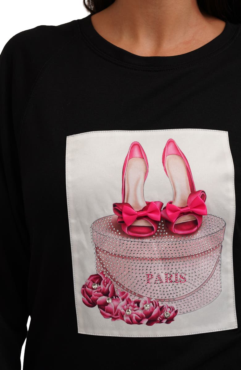 CYRUS Paris Shoes Raglan Long Sleeve Graphic T-Shirt, Alternate, color, Black