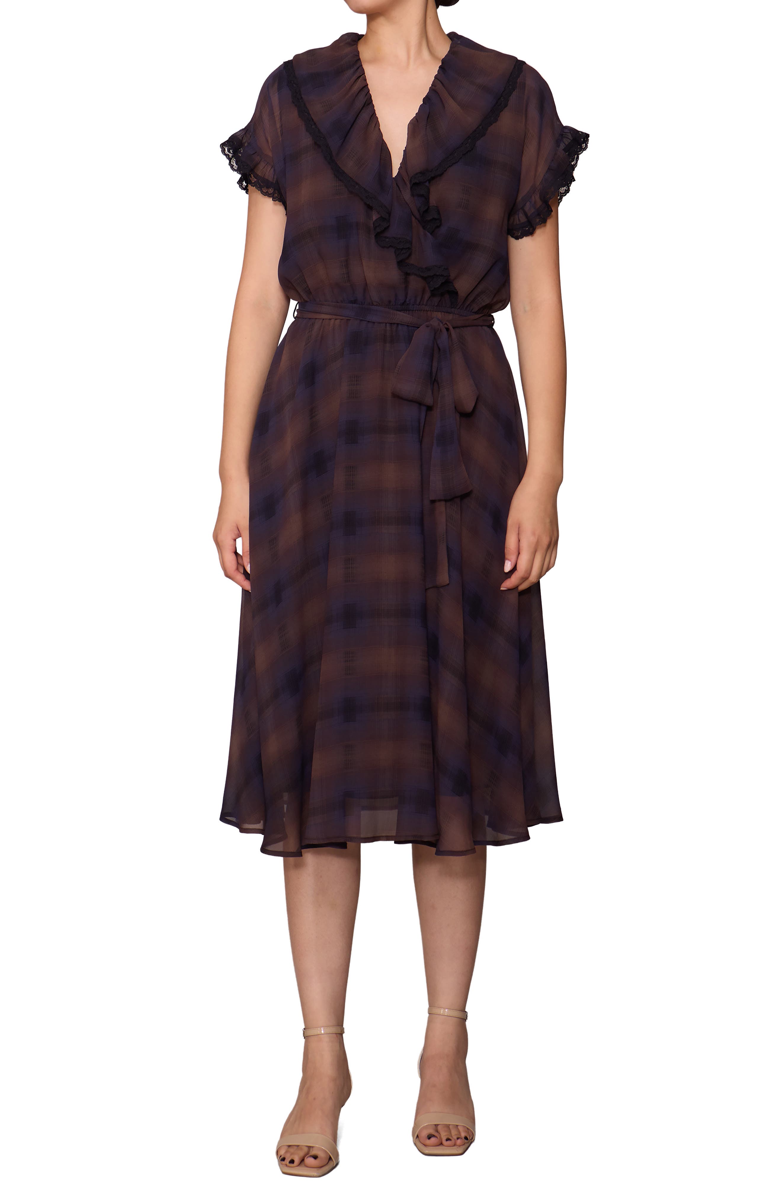 selected BROWN/ NAVY PLAID