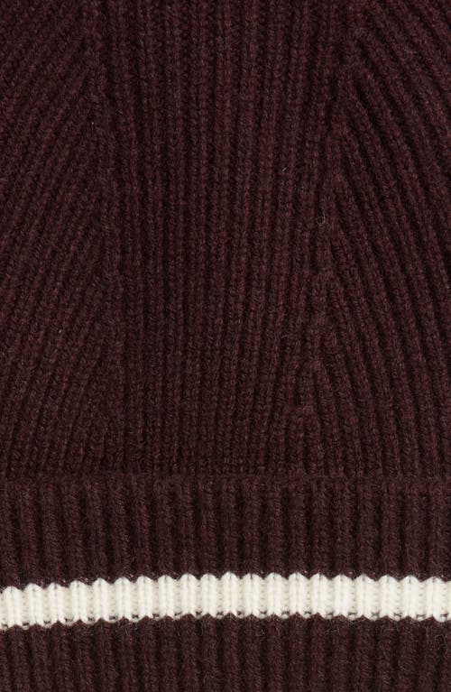 Krost Stripe Wool Beanie In Brown