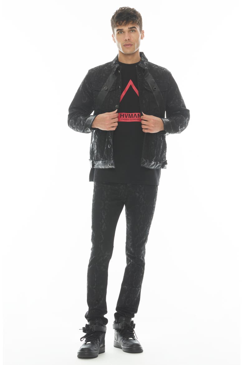 Rocker Slim Ridged Cotton Jacket, Alternate, color, PYTHON