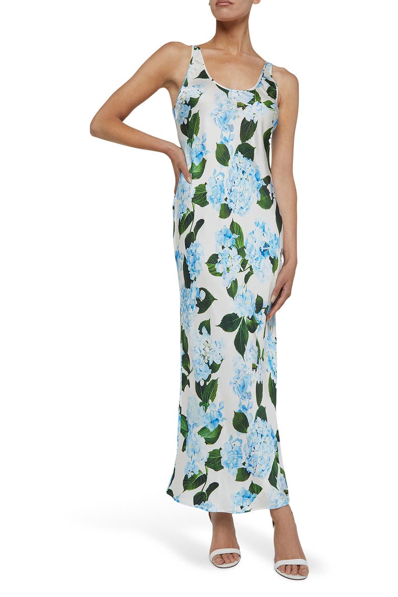 Akiya Floral Satin Maxi Dress, Main, color, IVORYLT B