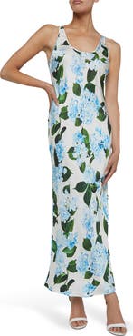 L'AGENCE Akiya Floral Satin Maxi Dress