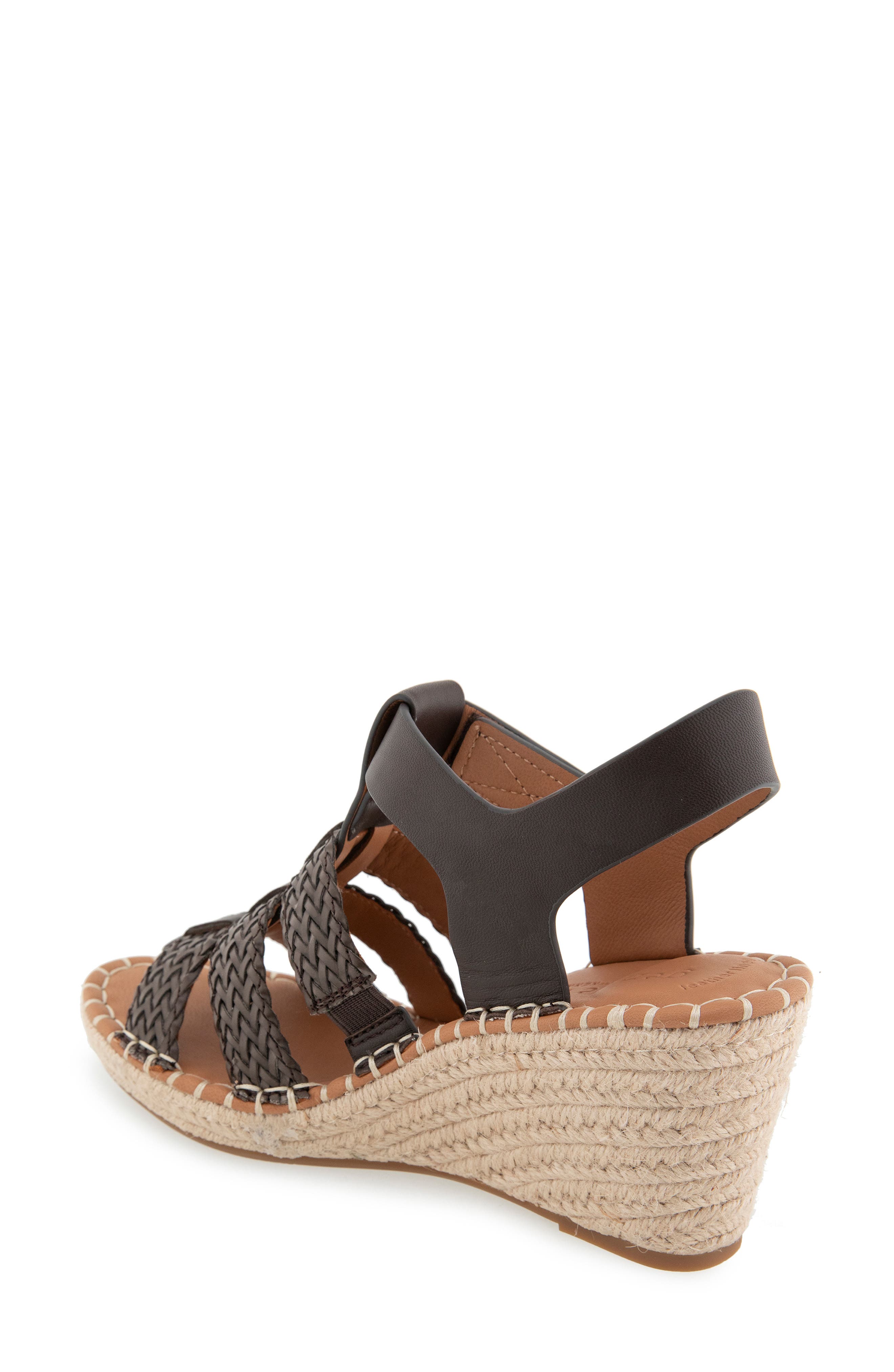 Gentle Souls Caplin Slingback Espadrille Platform Wedge Sandal, Alternate, color, Chocolate Leather