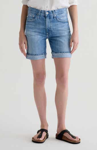 AG Ex-Boyfriend Distressed Cuffed Denim Bermuda Shorts