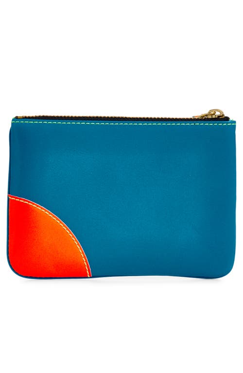 Comme Des Garçons Super Fluo Leather Line Zip Pouch In Multi