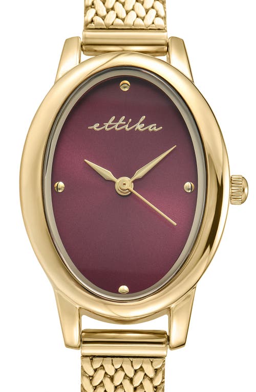 Ettika Oval Face Mesh Strap Watch In Gold