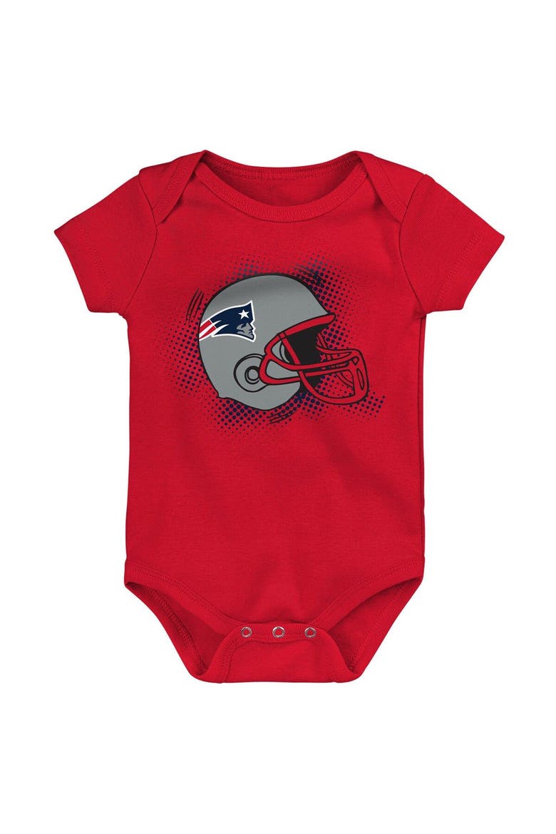 Infant Navy/Red/Heathered Gray New England Patriots 3-Pack Game On Bodysuit Set, Alternate, color, Navy