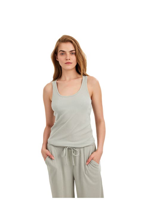 Summer Lounge Ribbed Racerback Tank Top