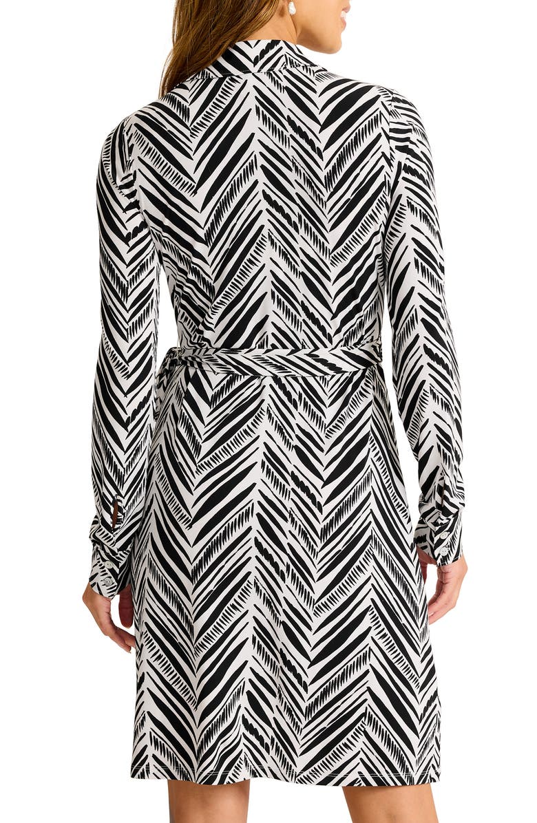 Tommy Bahama Carmela Seaside Sketch Long Sleeve Wrap Shirtdress, Alternate, color, Black