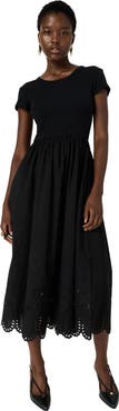 GERARD DAREL Rynah Scalloped Detail Midi Dress