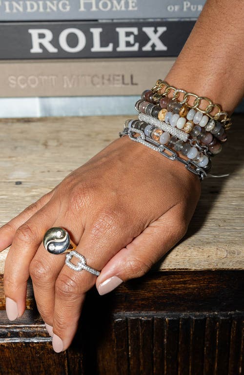 Sheryl Lowe Two Tone Diamond Bezel Yin Yang Ring In Multi
