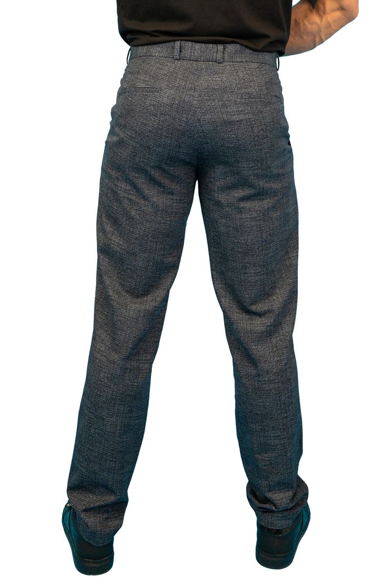 Maceoo Waves Blue Stretch Flat Front Pants, Alternate, color, 