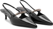 MANGO Slingback Pointed Toe Mary Jane Kitten Heel Pump