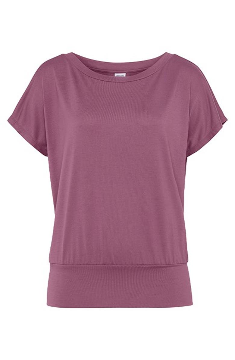 LASCANA Women's Fitted Waistband Top, Alternate, color, Berry