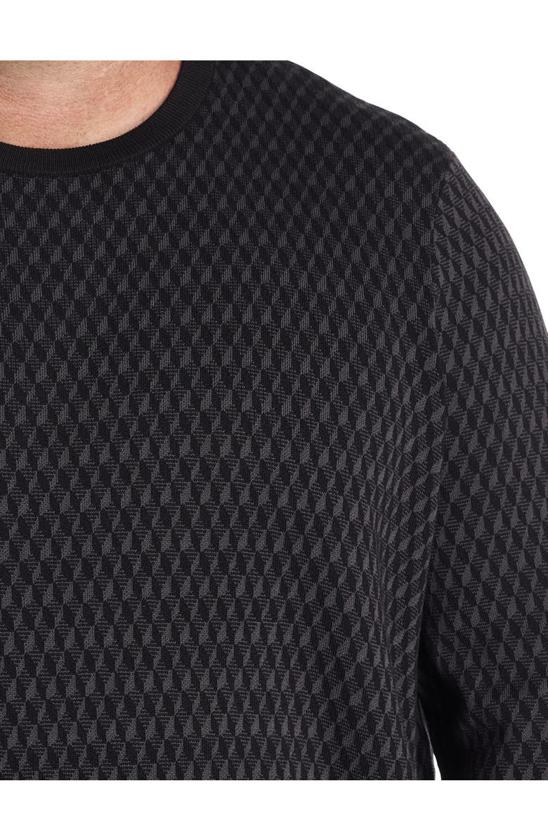 Perry Ellis Big & Tall Textured Crewneck Sweater, Alternate, color, Black