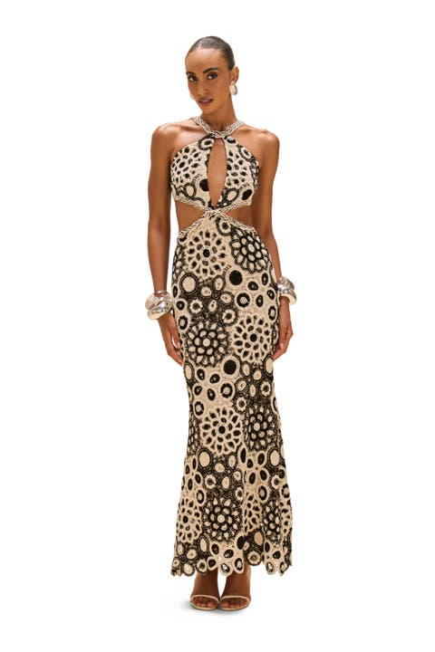 Coral Crochet Maxi Dress