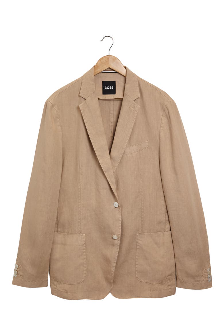 Hanry Slim Fit Linen Sport Coat, Main, color, MED BGE