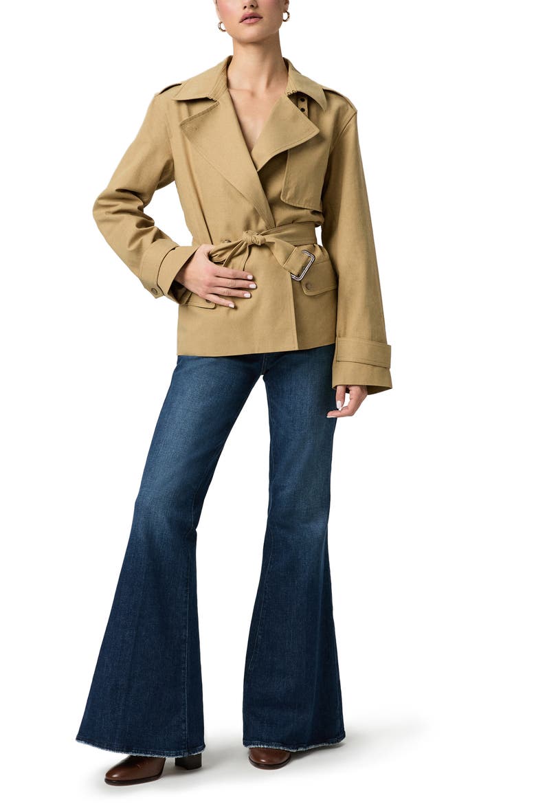 Orsina Cotton Blend Short Trench Coat, Alternate, color, KHAKI
