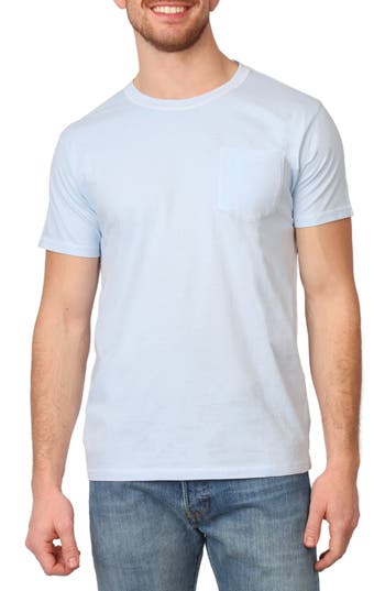 Tailorbyrd Pigment Dyed Pocket T-shirt In Lt Blue
