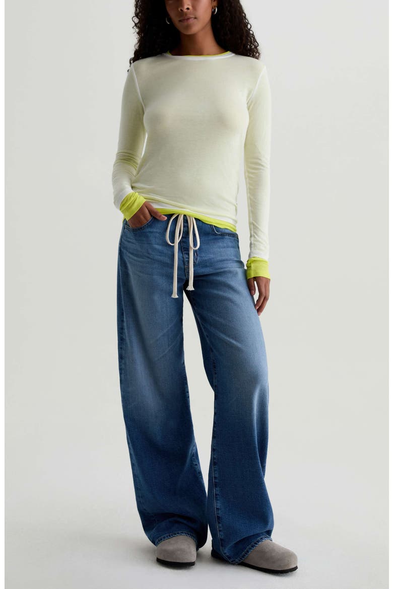 Adria Drawstring Low Rise Wide Leg Jeans, Alternate, color, COPENHAGEN