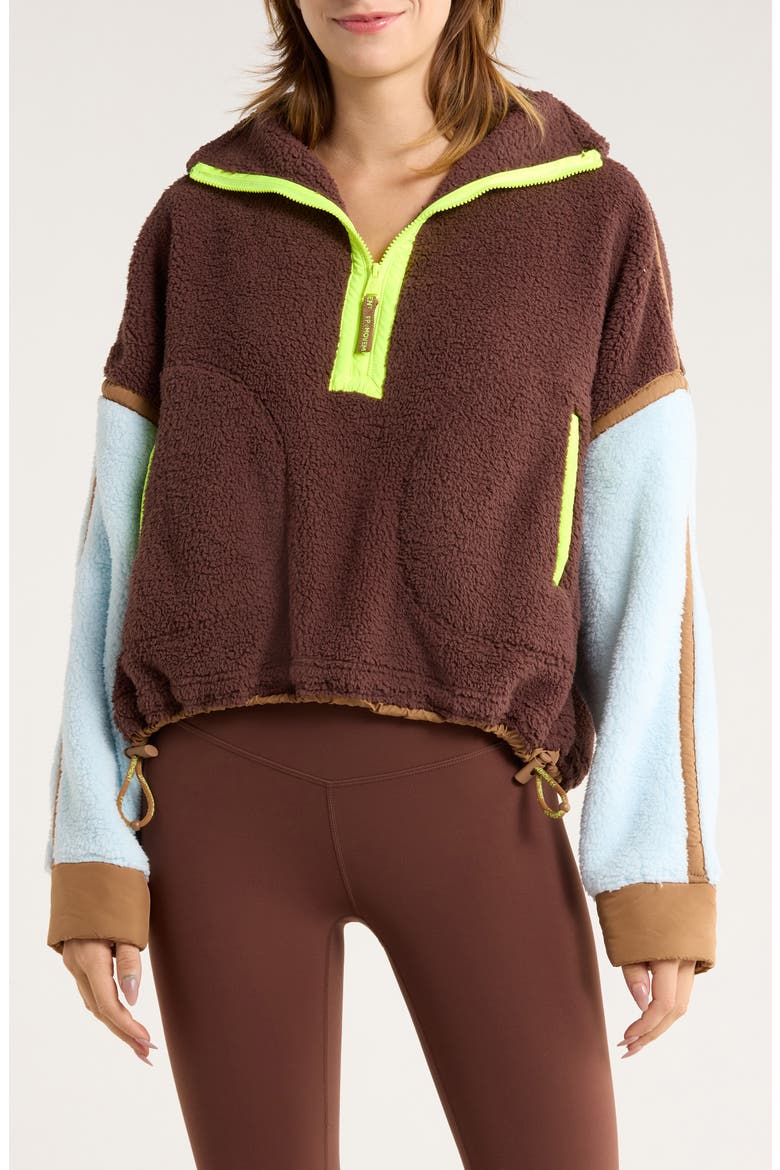 FP Movement Mountain High Fleece Half Zip Pullover, Main, color, COCOA SKY COMBO