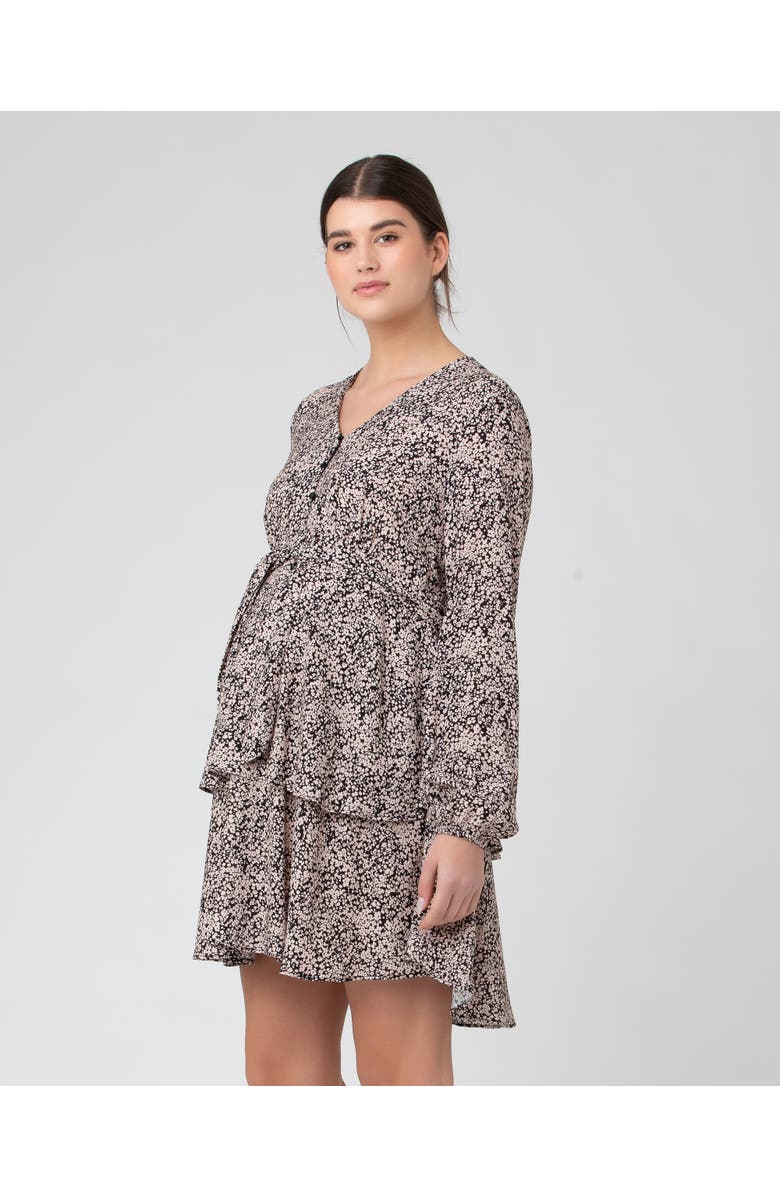 Ripe Maternity Florence Layered Dress, Alternate, color, Black / Dusty Pink