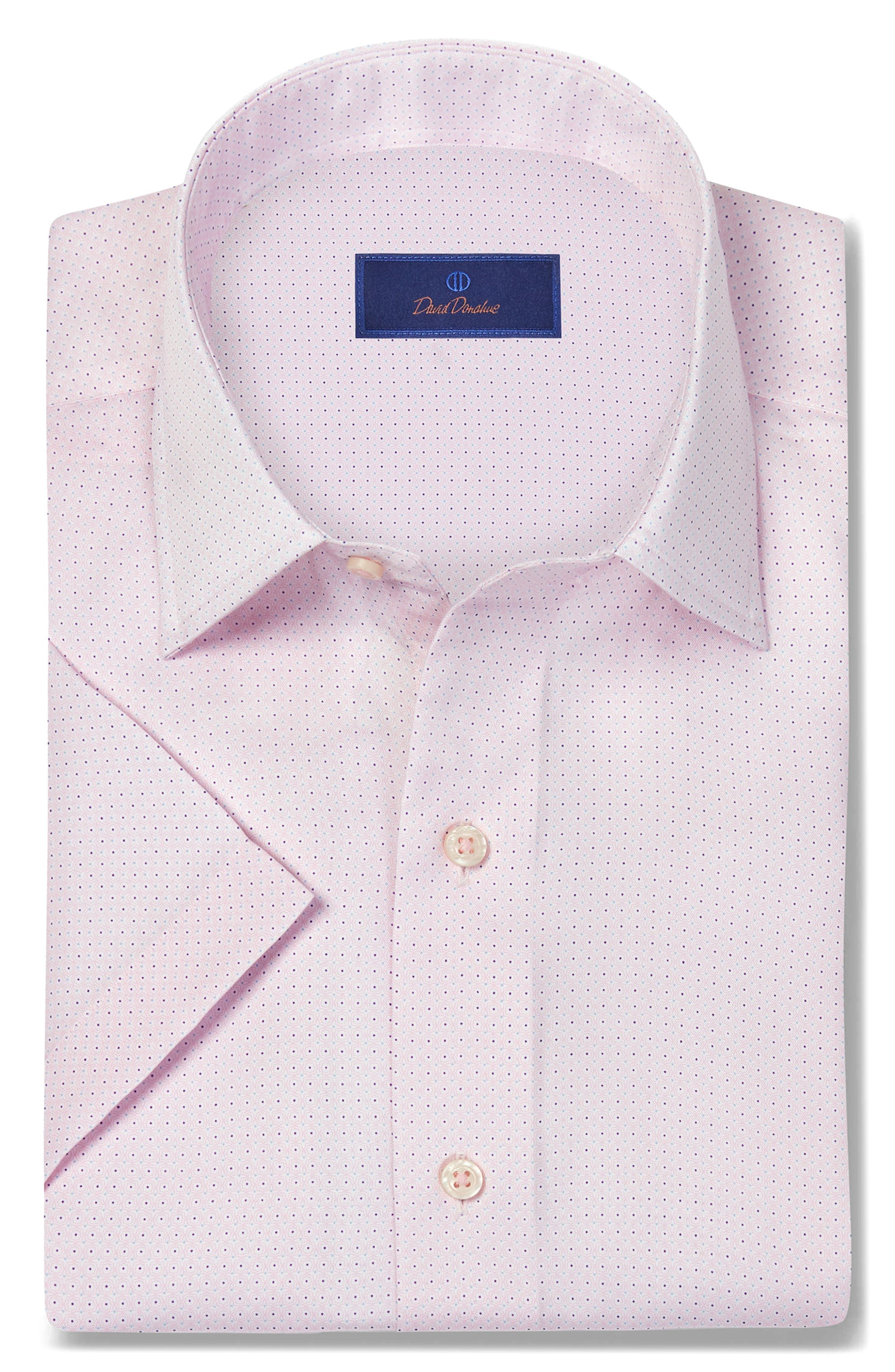 David Donahue Micro Print Short Sleeve Shirt