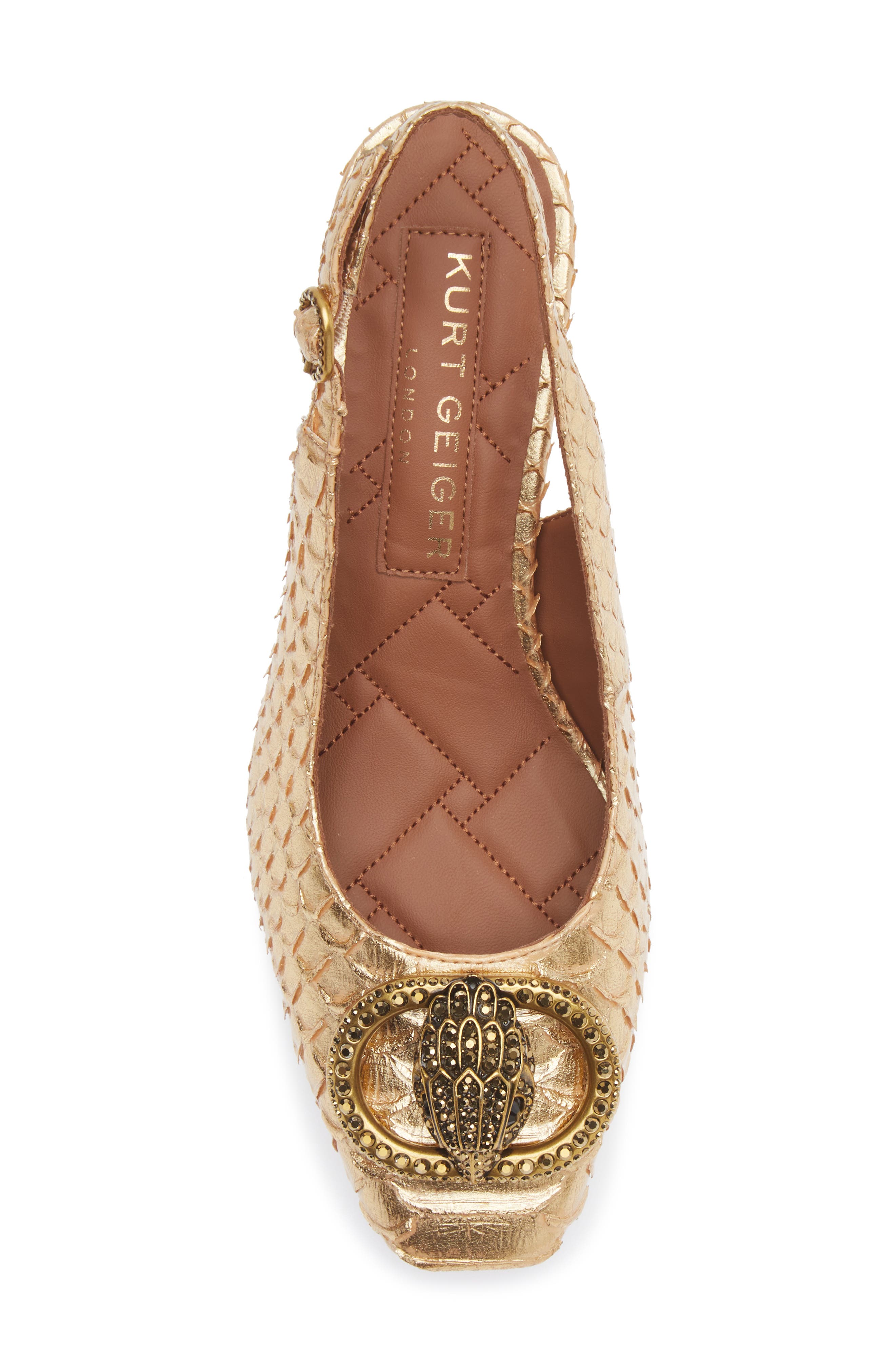Kurt Geiger London Chelsea Block Heel Slingback Pump, Alternate, color, Gold