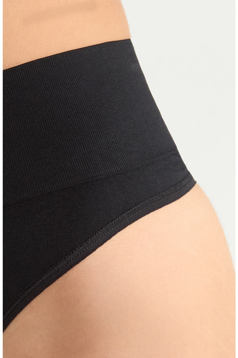 3-Pack Seamless Thongs, Alternate, color, BLACK- TAN MULTI