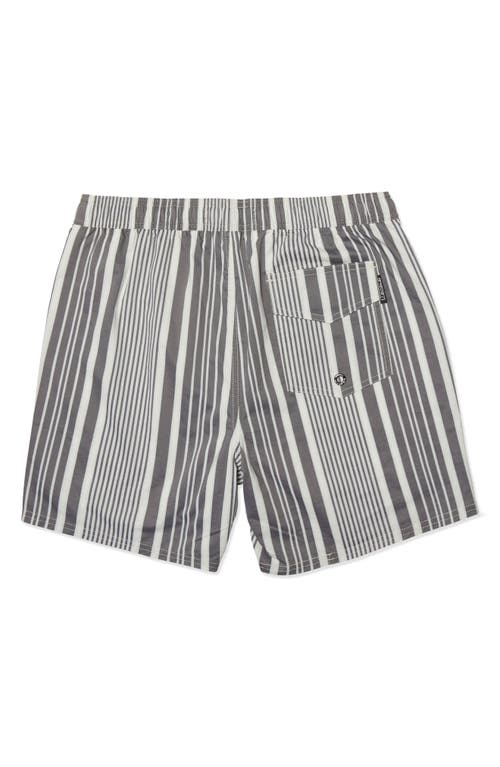 Ezekiel Dubb Stripe Swim Shorts In Gray