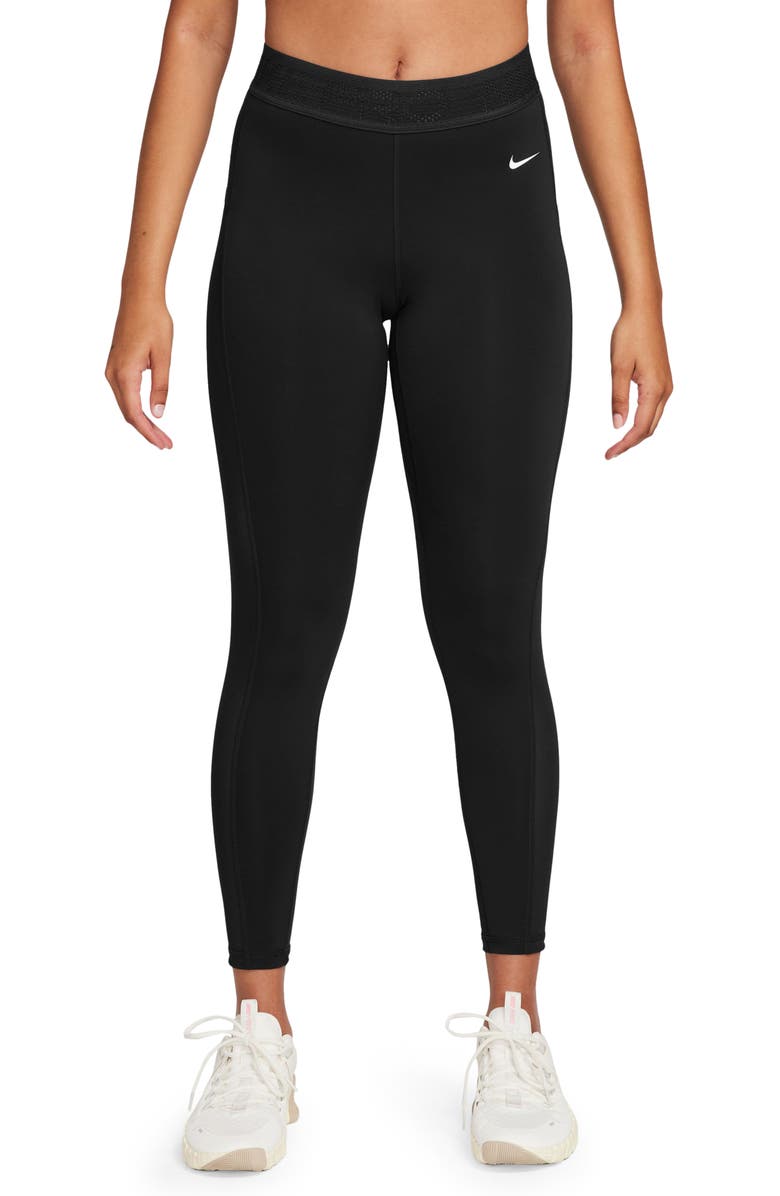 Nike Pro 7/8 Mesh Panel Leggings, Main, color, 