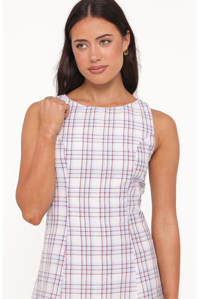 Circe Gingham Minidress, Alternate, color, LIGHT BLUE PLAID