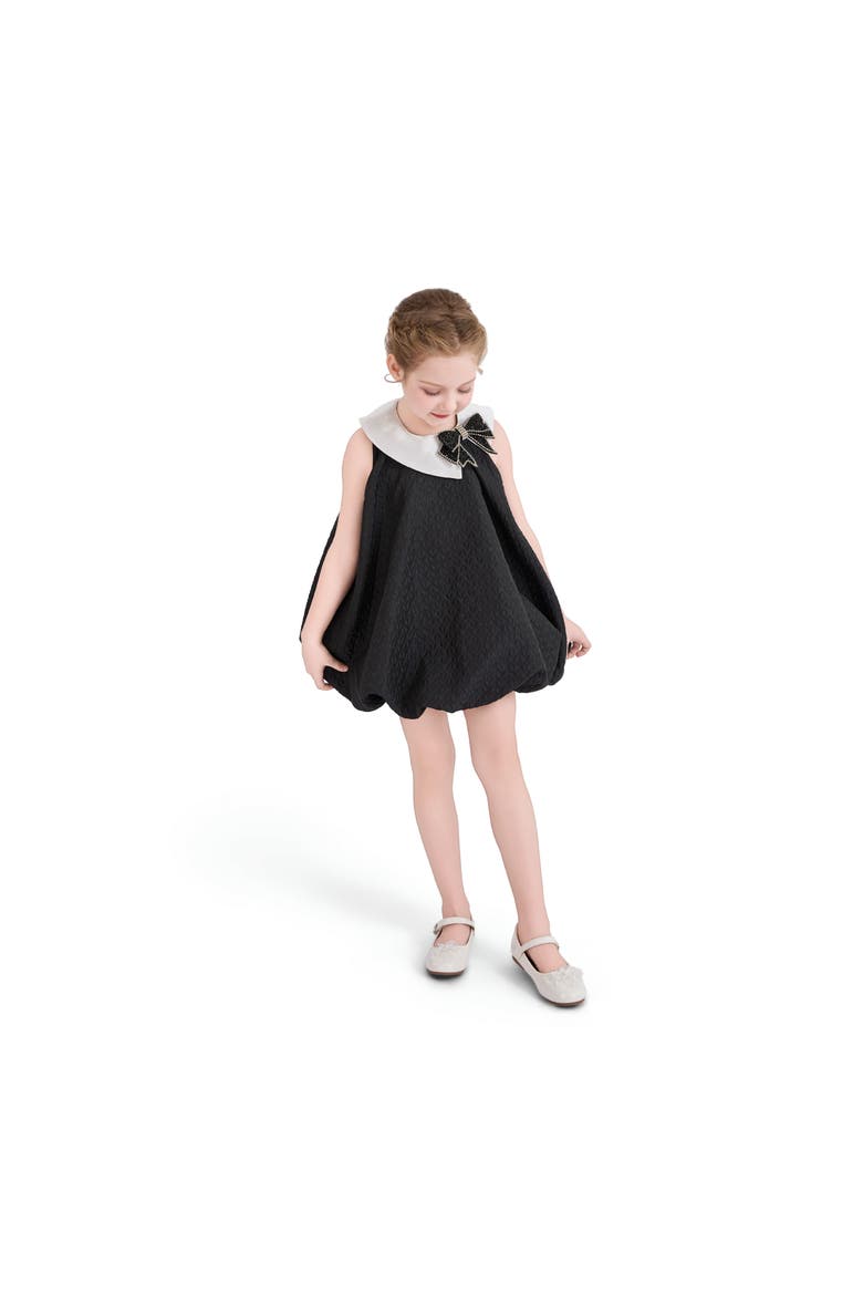 Elegant Bow Contrast Dress, Alternate, color, Black