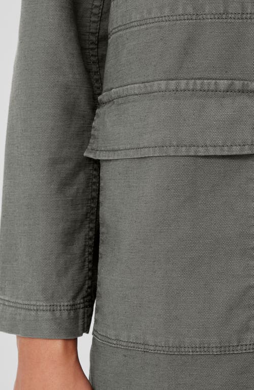Eileen Fisher Stand Collar Organic Cotton Blend Jacket