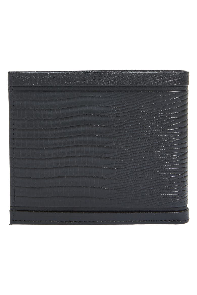 Steevy Lizard Embossed Bifold Wallet, Alternate, color, BLACK