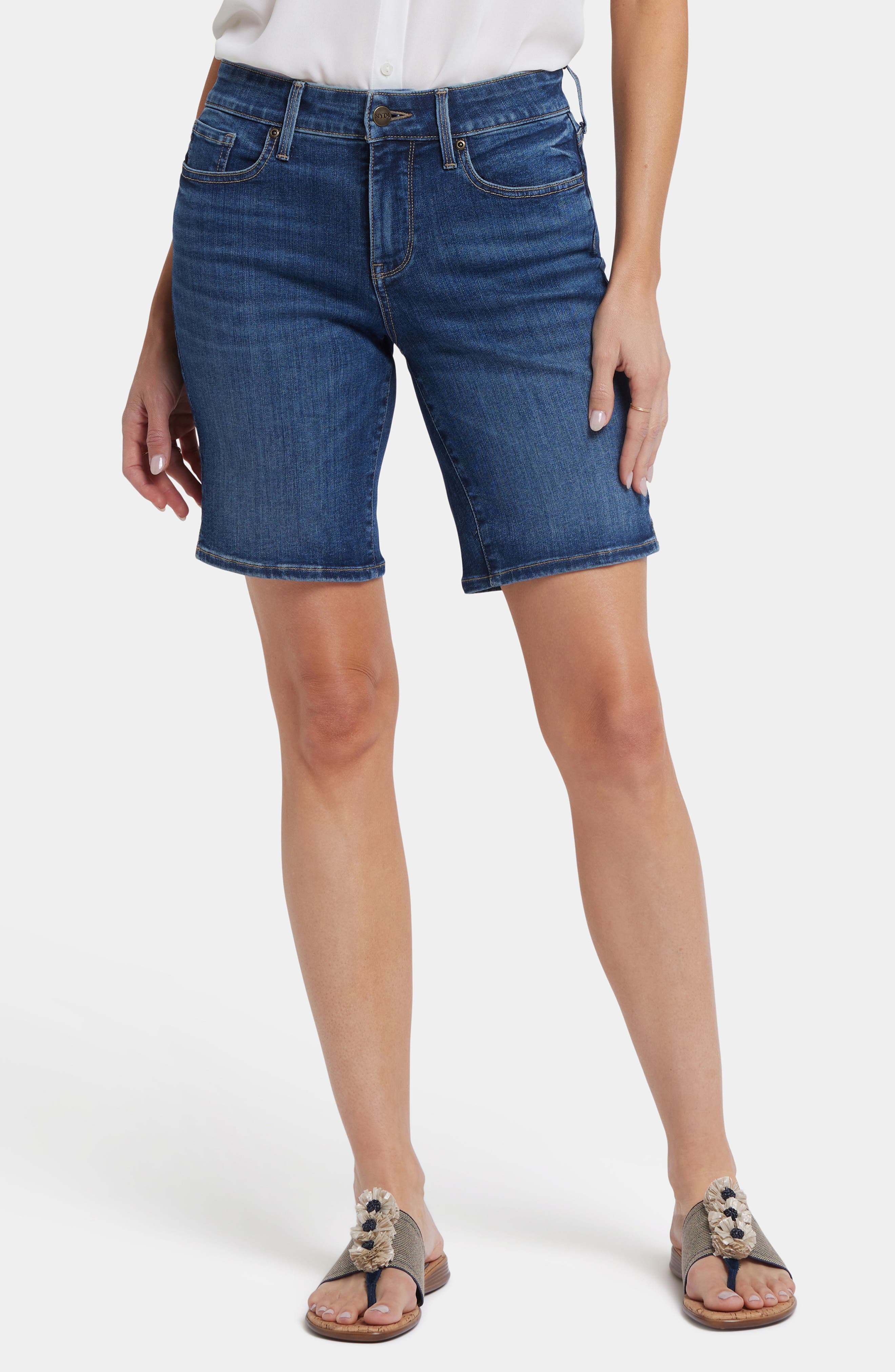 Ella Side Slit Denim Shorts