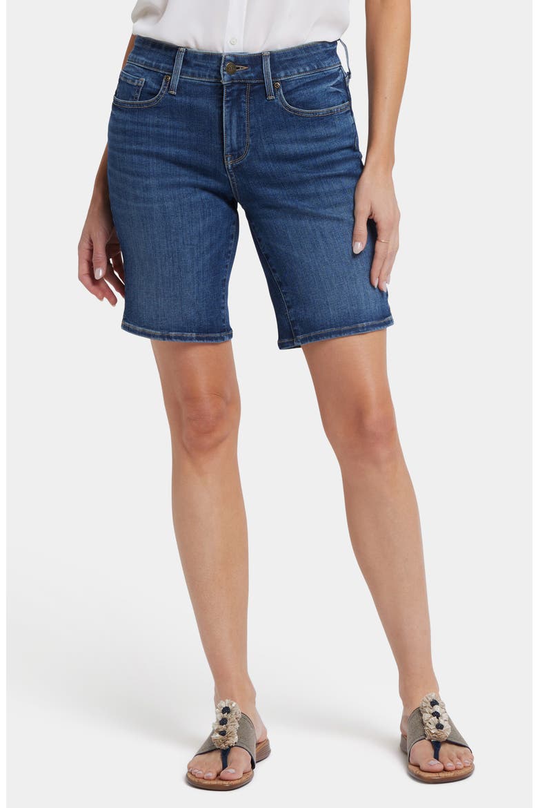 Ella Side Slit Denim Shorts, Main, color, RIO RAPIDS