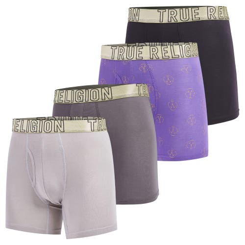 True Religion Boxer Briefs Stretch Underwear Pack Of 4 In Multi