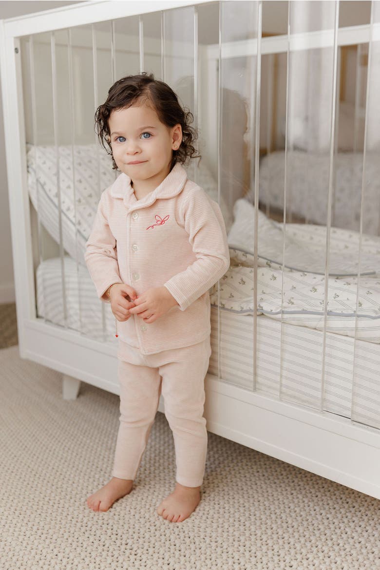 Velour Stripe Collection - Pajama, Alternate, color, Light Pink