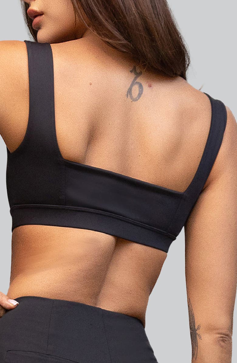 Heroine Sport Nova Metallic Inset Sports Bra, Alternate, color, Black