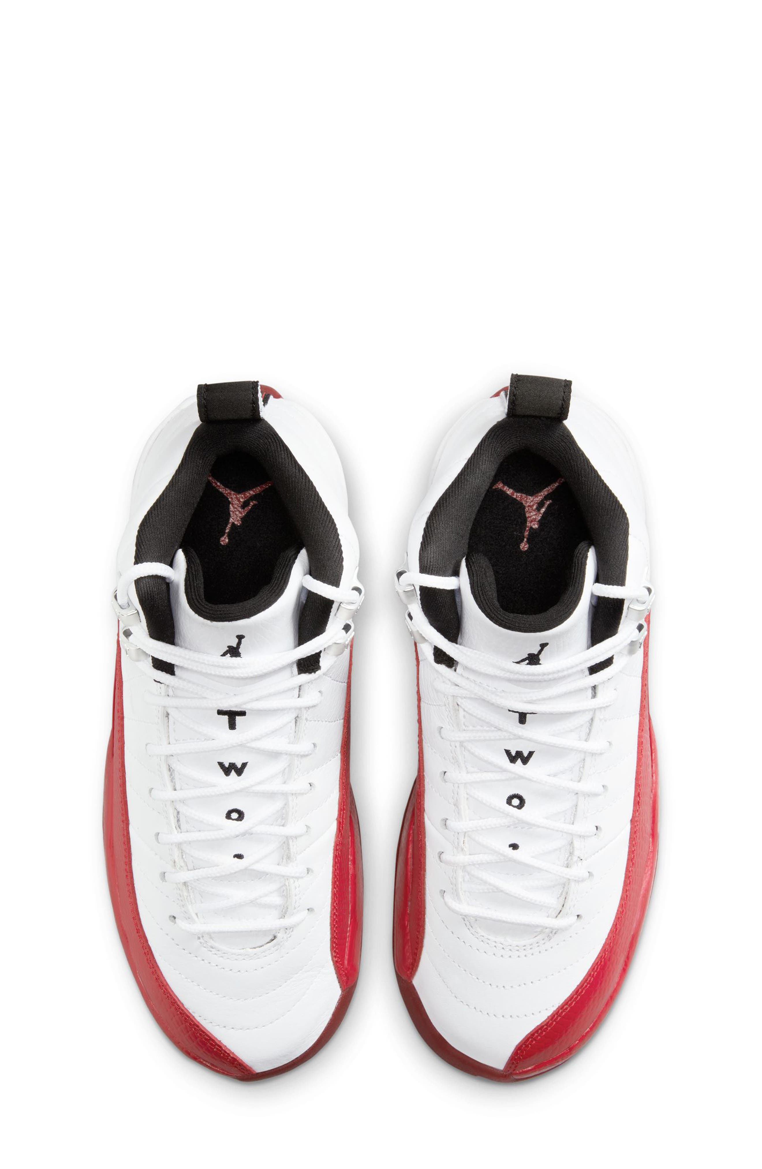 Jordan Kids' Air Jordan 12 Retro Basketball Shoe, Alternate, color, White/ Black/ Varsity Red