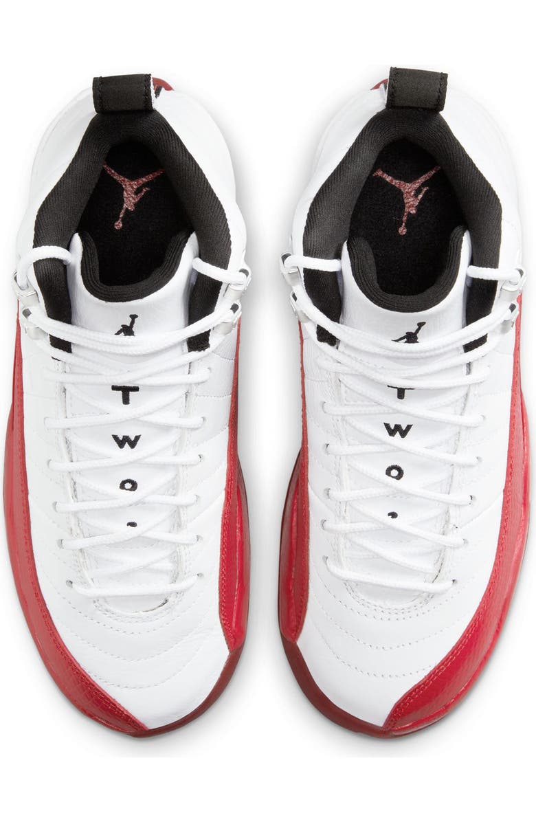 Jordan Kids' Air Jordan 12 Retro Basketball Shoe, Alternate, color, White/ Black/ Varsity Red