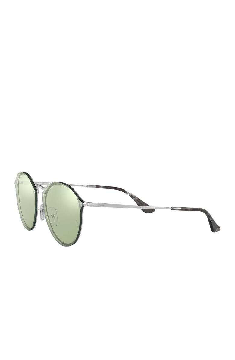 Ray-Ban 59mm Blaze Round Mirrored Sunglasses, Alternate, color, Green Mir