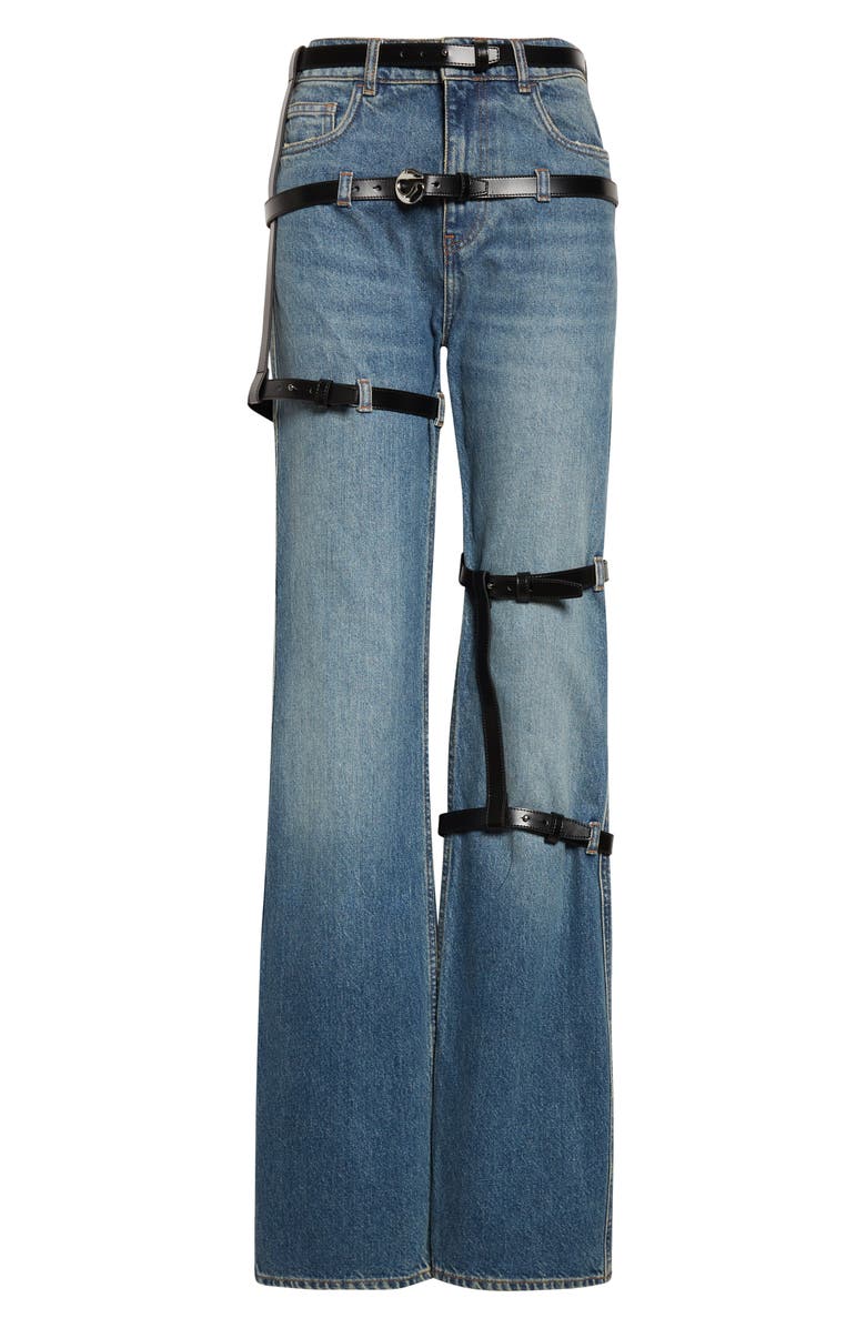 Coperni Multibelt Straight Leg Jeans, Alternate, color, Blue Vintage Blu