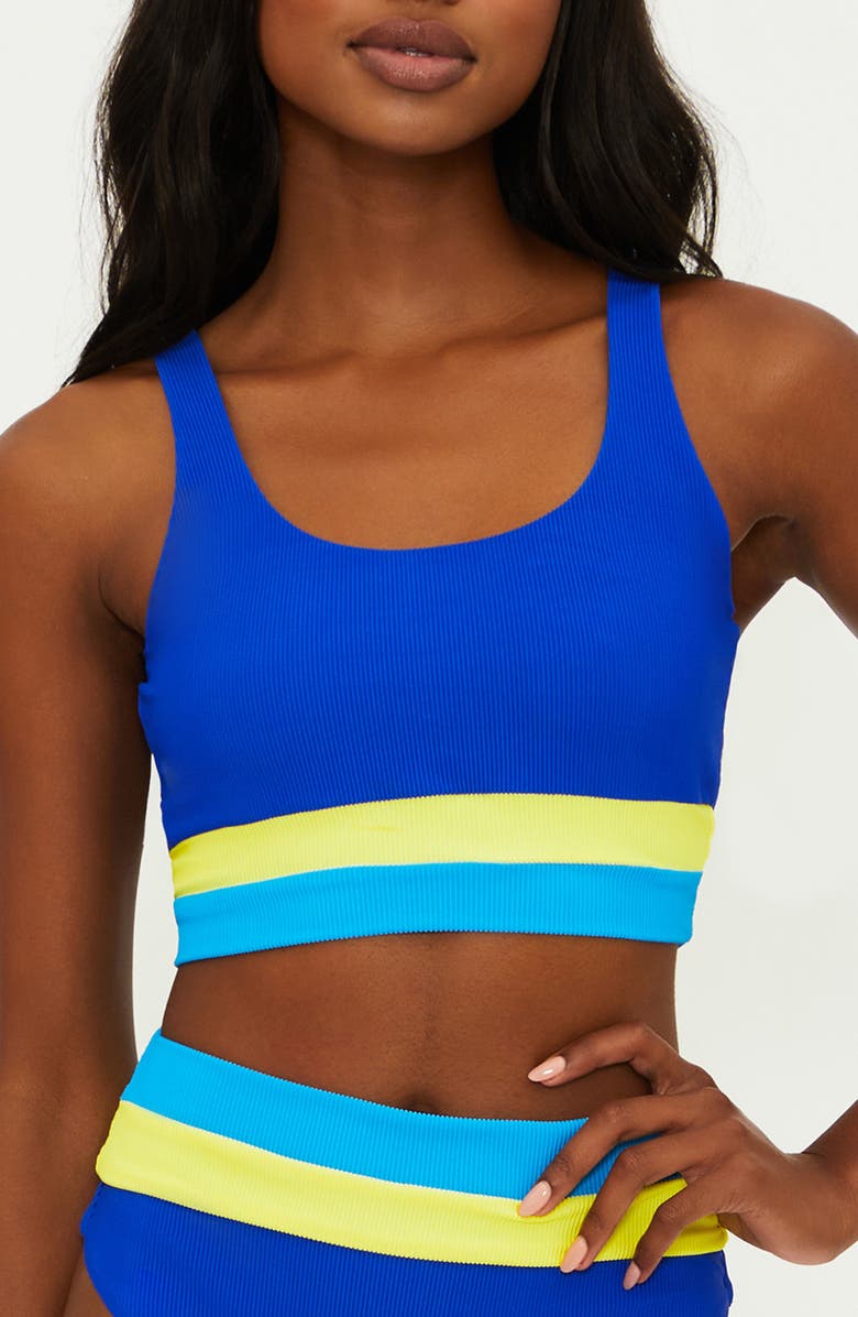 Beach Riot Mackenzine Colorblock Bikini Top, Main, color, Riviera Colorblock