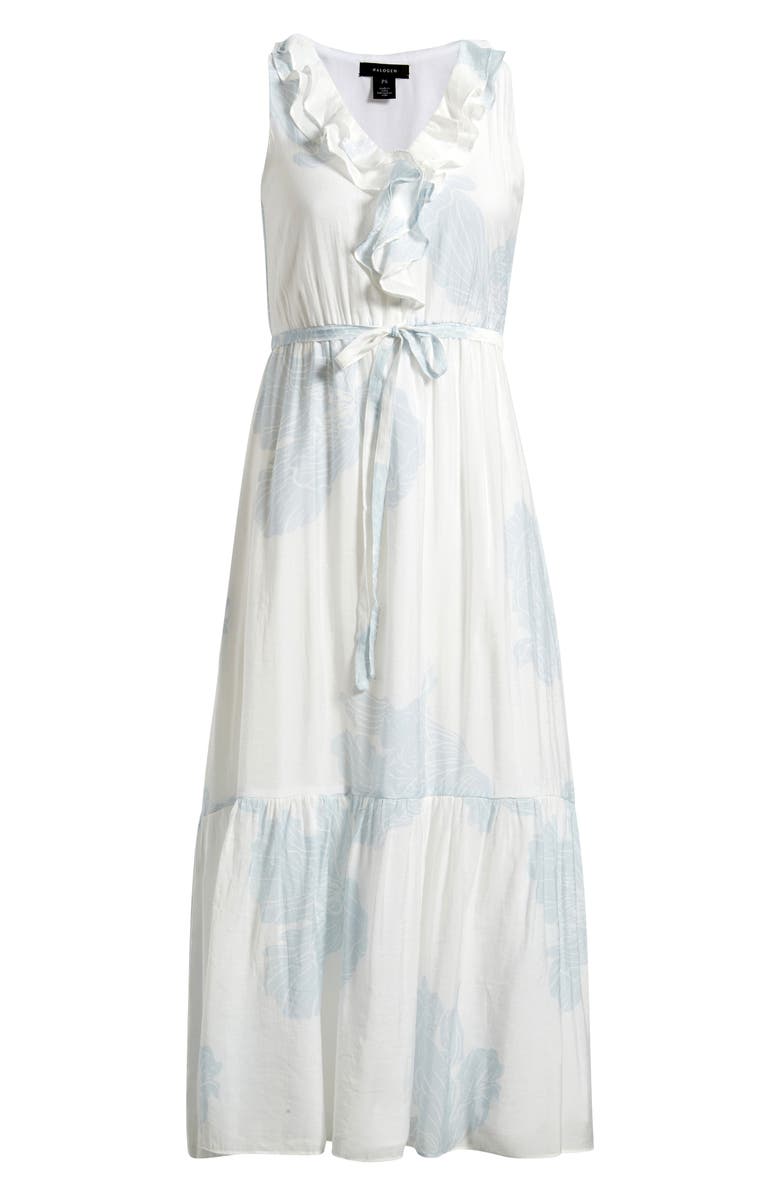 Halogen<sup>®</sup> Ruffle Tie Belt Tiered Maxi Dress, Main, color, Airy Blue