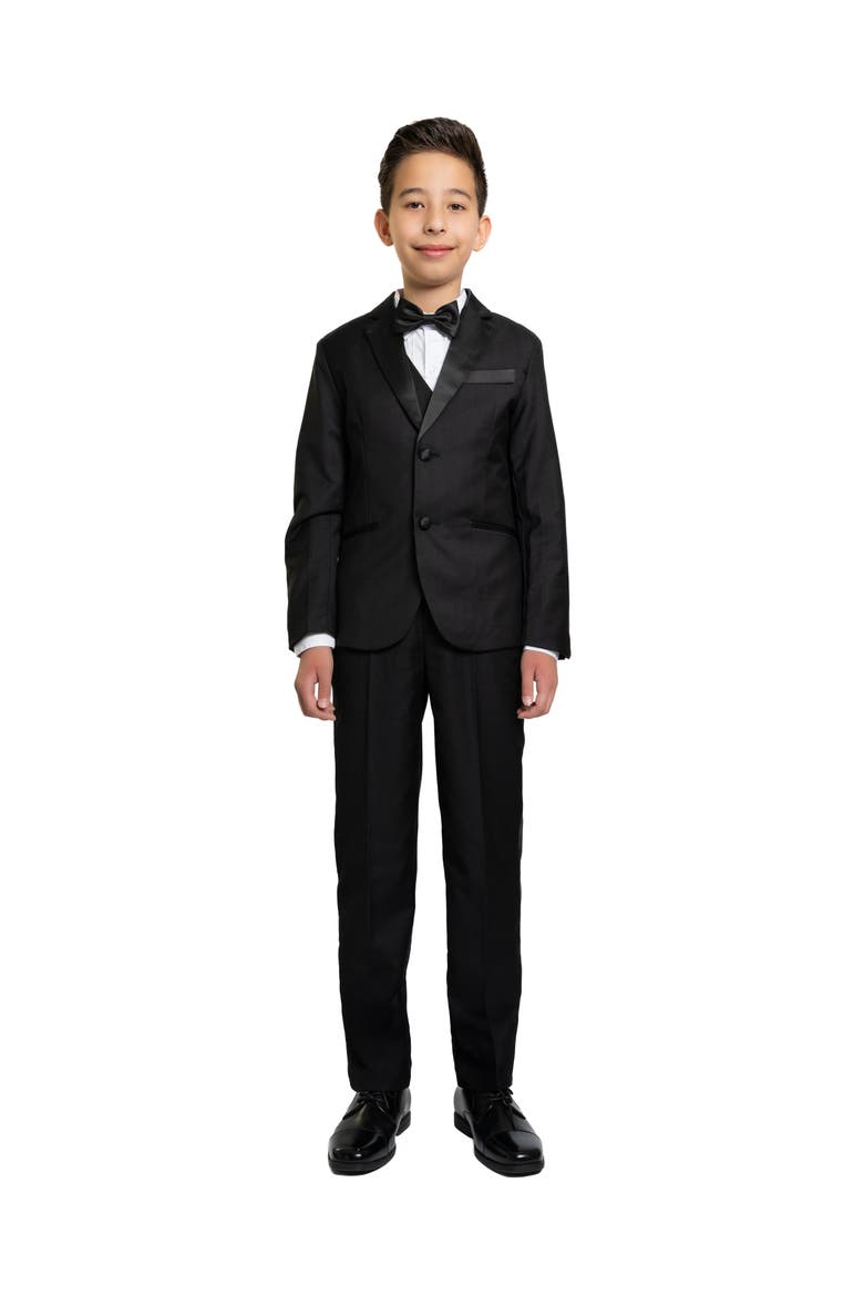 Kids' 007 5-Piece Slim Fit Tuxedo, Alternate, color, Black