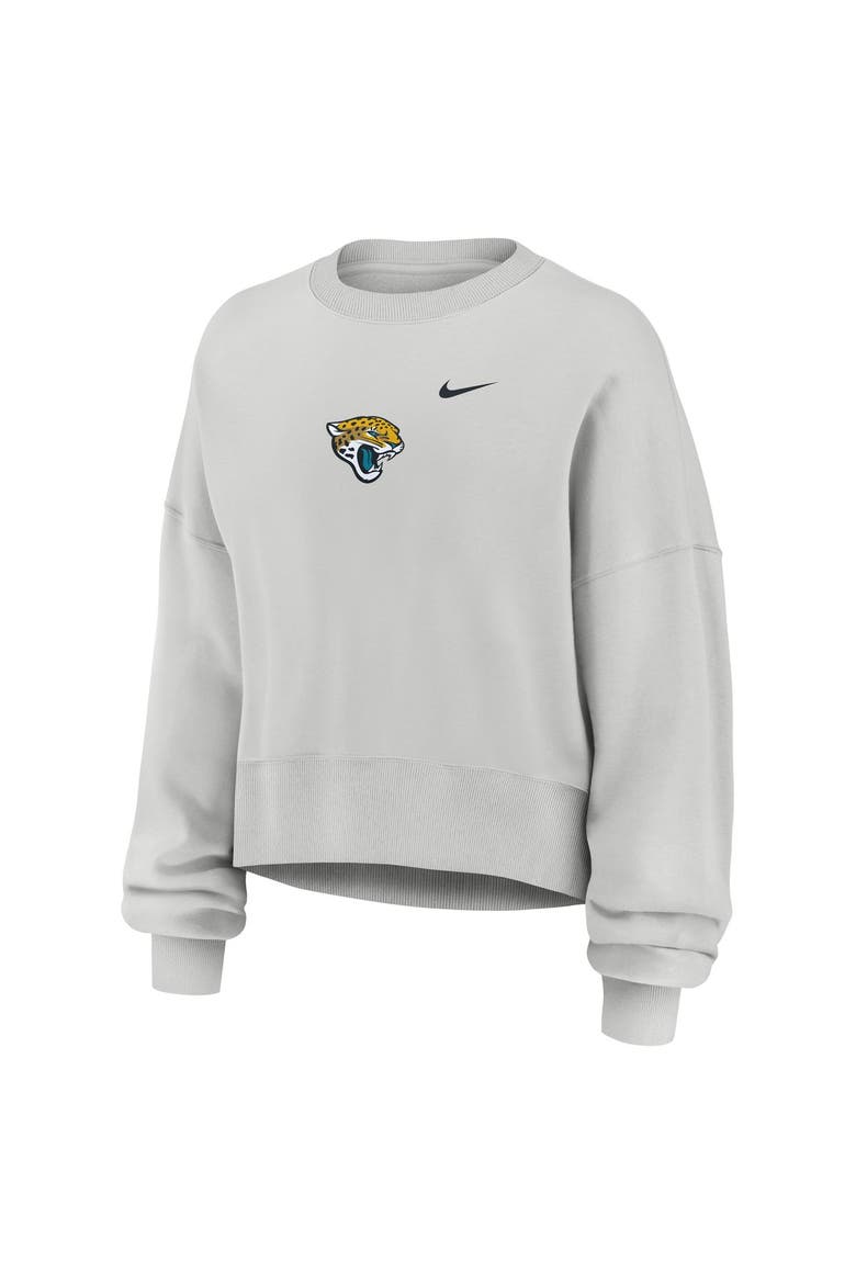 Women's Nike  Gray Jacksonville Jaguars Oversized Primetime Phoenix Fleece Sweatshirt, Alternate, color, Gray