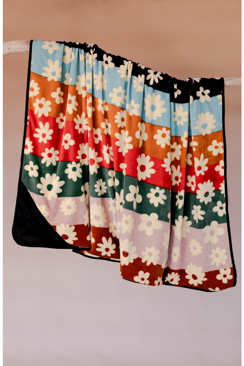 Joplin Floral Recycled Polyester Fleece Camp Blanket, Alternate, color, ORANGE MULTI